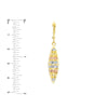 Tri-Color Striped Marquise Drop Earrings