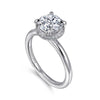 14K White Gold Round Halo Diamond Engagement Ring