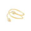 Snake Head Diamond Tip Bypass Ring