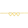 Open Heart Trio Adjustable Anklet