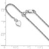 Sterling Silver RH-plated Adjustable 1.55mm Loose Rope Chain