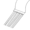 Sterling Silver Open Bar with Fringe Adjustable Necklace