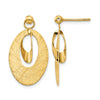 14K Polished and Scratch Finish Oval Post Earrings