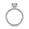 14K White Gold Hidden Halo Oval Diamond Engagement Ring