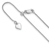 Sterling Silver RH-plated Adjustable .95mm Rolo Chain