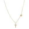 Cross Necklace with Cutout Cross Disc Dangle