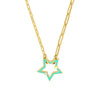 Diamond Bezel Turq Enamel Star Push Lock