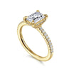 14K Yellow Gold Emerald Cut Diamond Engagement Ring