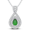 14K 0.33Ct Diamond Emerald Pendant