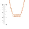 Gothic Nameplate Paper Clip Necklace w/Diamond