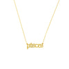 Gothic Pisces Nameplate Necklace