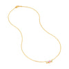 3.5mm Pink Sapphire &amp; 1/5tcw Diamond Bezel Necklace
