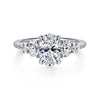 14K White Gold Oval Diamond Engagement Ring
