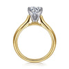 14K White-Yellow Gold Round Solitaire Diamond Engagement Ring