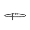 Sterling Silver Sideways CZ Cross Bracelet