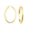 3mm x 42mm Diamond-Cut Oval Hoop Earrings