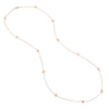 Sterling Silver Polished Bead Station Long Necklace