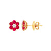 Ruby &amp; Diamond Cluster Stud Earrings