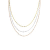 Tri-Color Hammered Mariner Chain Layered Necklace