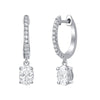 Smiling Rocks 0.79Ct E-F/SI1 Lab Grown Diamond Dangling Mini Hoop Earrings