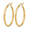14K 2x30mm Polished Hoop Earrings