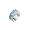 Aqua Graduated Crystal Ring