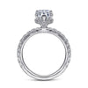 14K White Gold Hidden Halo Pear Shape Diamond Engagement Ring