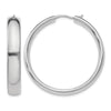 Sterling Silver Rhodium-plated 6mm Half Round Tube Earrings