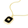 Black Enamel Octagon Medallion Necklace