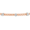 5-Diamond Rose/White Mesh Bangle