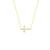 E2W Small Sideways Cross Adjustable Necklace