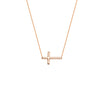 E2W Small Sideways Cross Adjustable Necklace