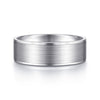 14K White Gold 7mm - Men's Wedding Band in Satin Finish
