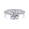 14K White Gold Round Hidden Halo Diamond and Engagement Ring