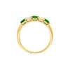 3.5mm Round Emerald &amp; Diamond Ring - 5 Stone