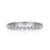 14K White Gold Single Prong Diamond Anniversary Band
