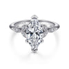 14K White Gold Marquise Shape Diamond Engagement Ring