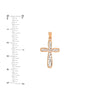 Rose Two-tone Framed Vine Cross Pendant