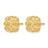 14K D/C Basketweave Post Earrings