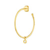 Diamond Bezel Dangle Hoop Post Earrings