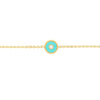 Turquoise Enamel Round Evil Eye Station Bracelet