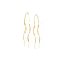 Wavy Tube and Chain Threader Earrings