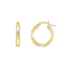 Small Two-Tone DC Banded Hoop Earrings