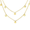 Double Stranded Disc Drop Bib Necklace