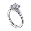 14K White Gold Round Three Stone Diamond Engagement Ring