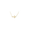 Sterling Silver E2W Small Sideways Cross Necklace