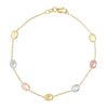 Tri-Color Puffy Bean Station Bracelet