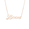 Plated Sterling Silver Script Love Necklace