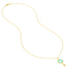 Lt.Turquoise Enamel Key Necklace with Diamonds