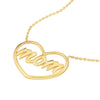 Script Mom in Open Heart Adjustable Necklace